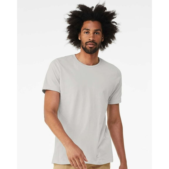 Bella Canvas Mens Crewneck Triblend Short Sleeve Tee, S, Solid Silver Triblend