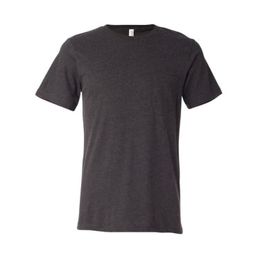 Bella   Canvas Mens Jersey Short-Sleeve Pocket T-Shirt - DK GREY HTHR - 2XL - (Style # 3021 - Original Label)