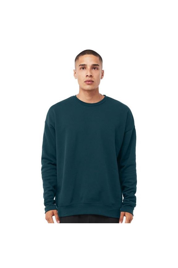 Bella Canvas Mens Sponge Fleece Drop Shoulder Crewneck Sweatshirt, L