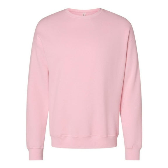 Bella Canvas Mens Sponge Fleece Drop Shoulder Crewneck Sweatshirt, S, Pink