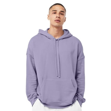 Bella Canvas Mens Sponge Fleece Drop Shoulder Hoodie, XL, Dark Lavender