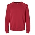 thumbnail image 1 of Bella Canvas Mens Sponge Fleece Raglan Crewneck Sweatshirt, 2XL, Cardinal, 1 of 3