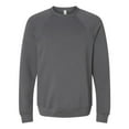 thumbnail image 1 of Bella Canvas Mens Sponge Fleece Raglan Crewneck Sweatshirt, S, Asphalt, 1 of 3