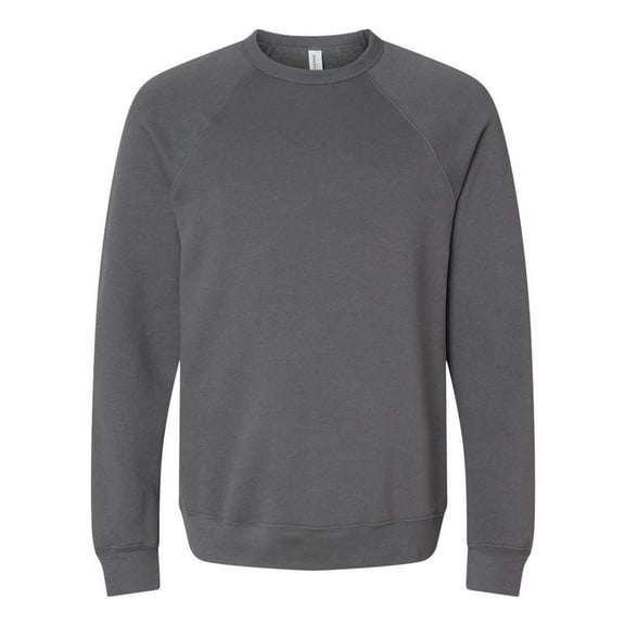 Bella Canvas Mens Sponge Fleece Raglan Crewneck Sweatshirt, XS, Asphalt