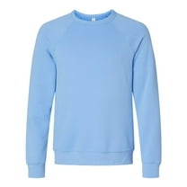 Bella Canvas Mens Sponge Fleece Raglan Crewneck Sweatshirt, XS, Carolina Blue
