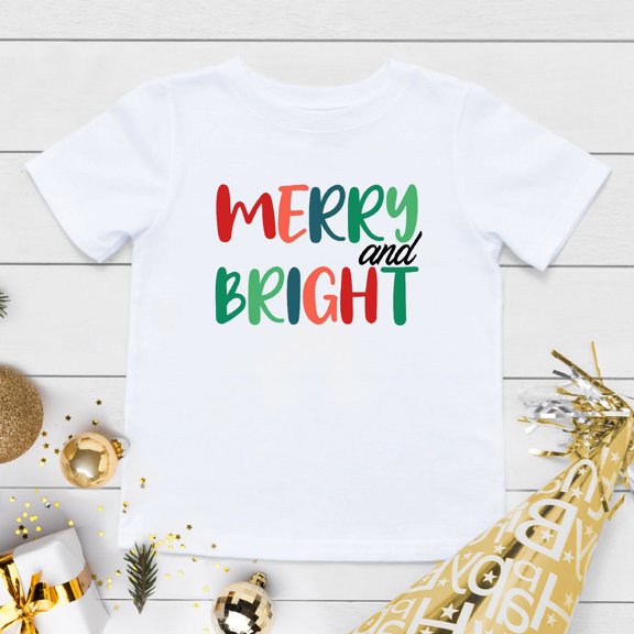 Bella Canvas Merry and Bright Shirt for Kids, Merry and Bright Baby, Christmas Kids Shirt, Merry Christmas Shirts, Christmas Toddler Raglan