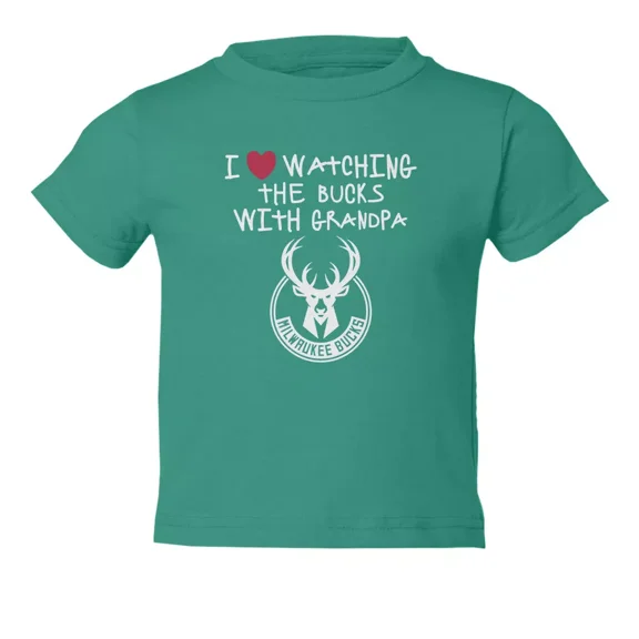 Bella Canvas Milwaukee Love Watching With Grandpa Kids Toddler Boys & Girls Shirt, Gift for Baby or Kids