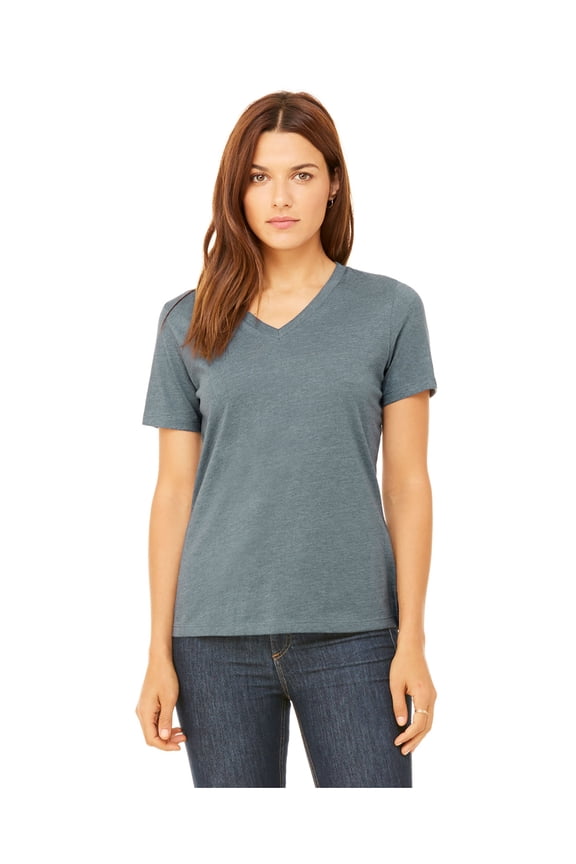 Missy Relaxed Ringspun Combed V-Neck T-Shirt, Style 6405