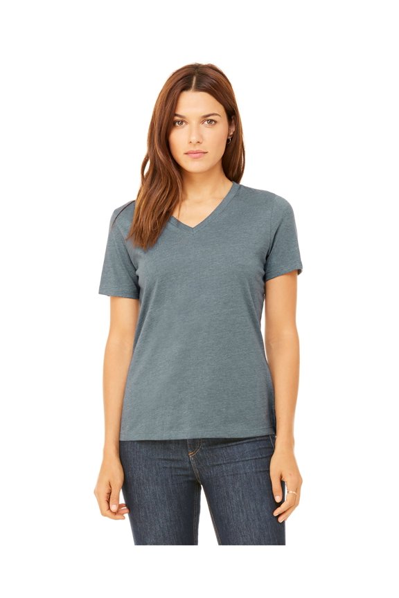 Missy Relaxed Ringspun Combed V-Neck T-Shirt, Style 6405