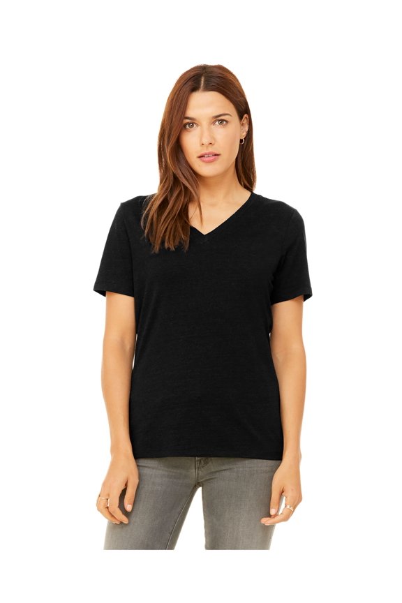 Missy Relaxed Ringspun Combed V-Neck T-Shirt, Style 6405
