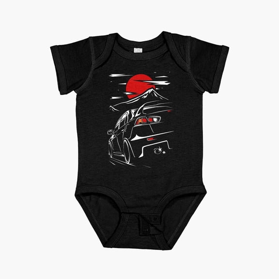 Bella Canvas Mitsubishi Lancer Evo X Short Sleeve Baby One-Piece Newborn Gender Neutral Outfit, Baby Boy Or Girl Bodysuit, Birrthday Gifts