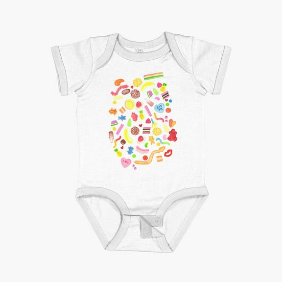Bella Canvas Mixed Lollies | Watercolour Short Sleeve Baby One-Piece Newborn Gender Neutral Outfit, Baby Boy Or Girl Bodysuit, Birrthday Gifts