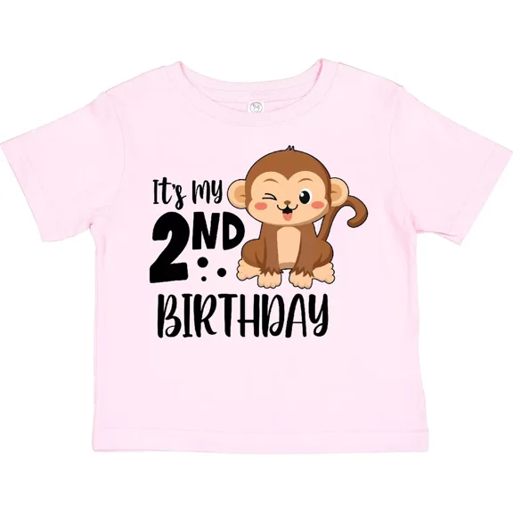 Bella Canvas Monkey Its My 2nd Birthday Toddler Shirt Birthdays Second 2 Happy Toddler Shirt