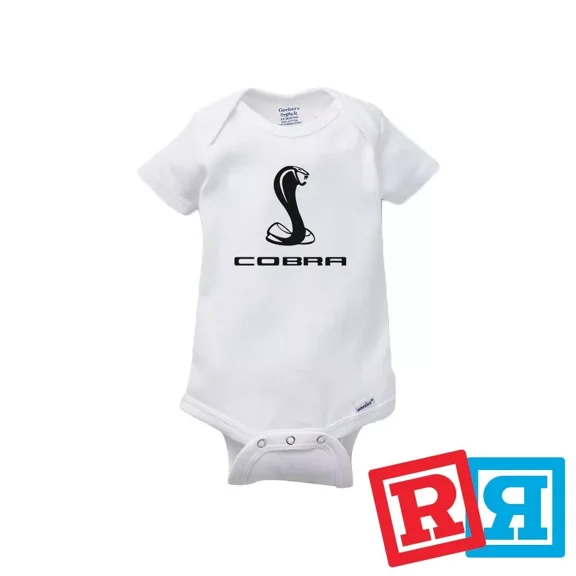 Bella Canvas Mustang Cobra Gerber Baby OnesieÂ® Cotton Unisex White Short Sleeve Bodysuit