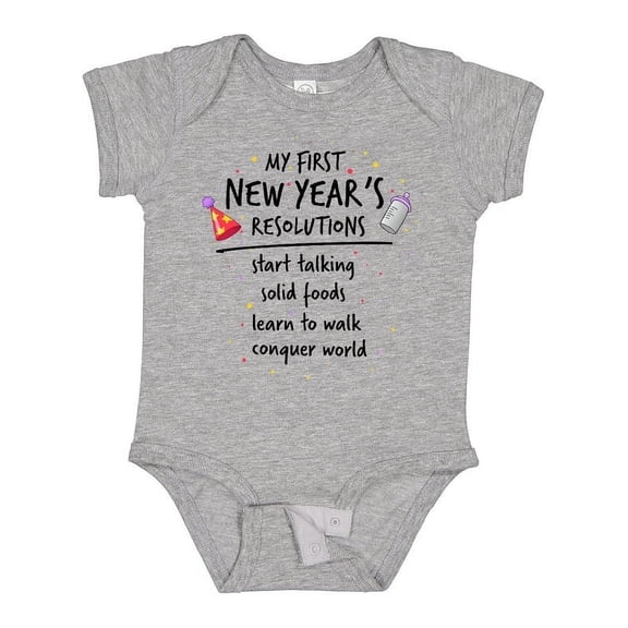 Bella Canvas My First New Year's Resolutions Boys or Girls Baby Bodysuit