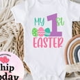 thumbnail image 1 of Bella Canvas My First easter Girl, Easter kids Shirt, Easter Baby Girl Bodysuit, easter bunny Tees, Easter Gift For baby, 1st easter, 1 of 3