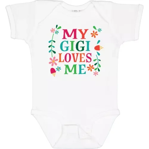 Bella Canvas My Gigi Loves Me Girls Apparel Baby Bodysuit Granddaughter Childs Hws Bodysuit