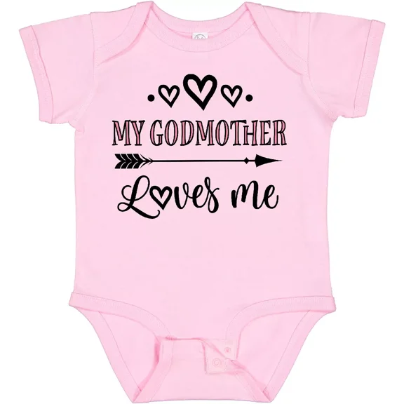 Bella Canvas My Godmother Loves Me Girls Baby Bodysuit Godmom Goddaughter Childs Baby Bodysuit