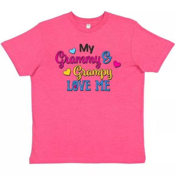 Bella Canvas My Grammy And Grampy Love Me With Hearts Toddler T-Shirt Cute Tee Kids