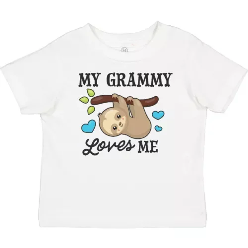 Bella Canvas My Grammy Loves Me With Sloth And Hearts Baby Toddler Shirt Animals Kids
