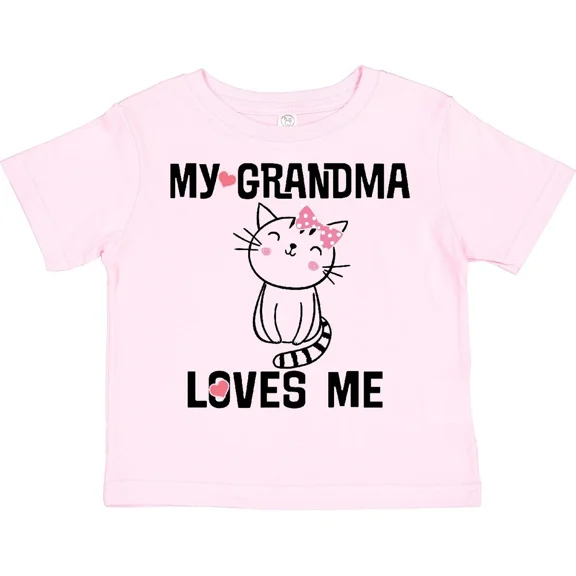 Bella Canvas My Grandma Loves Me Girls Kitty Toddler Shirt Cute Ninam Child Kid Toddler Shirt