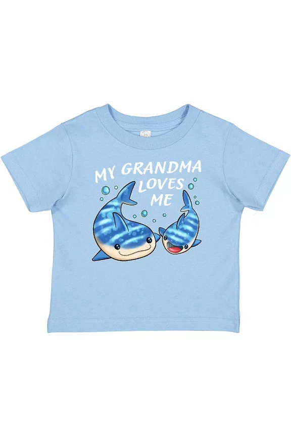 Bella Canvas My Grandma Loves Me- Whale Shark Baby Toddler Shirt Family Sharks Fish Cute Toddler Shirt