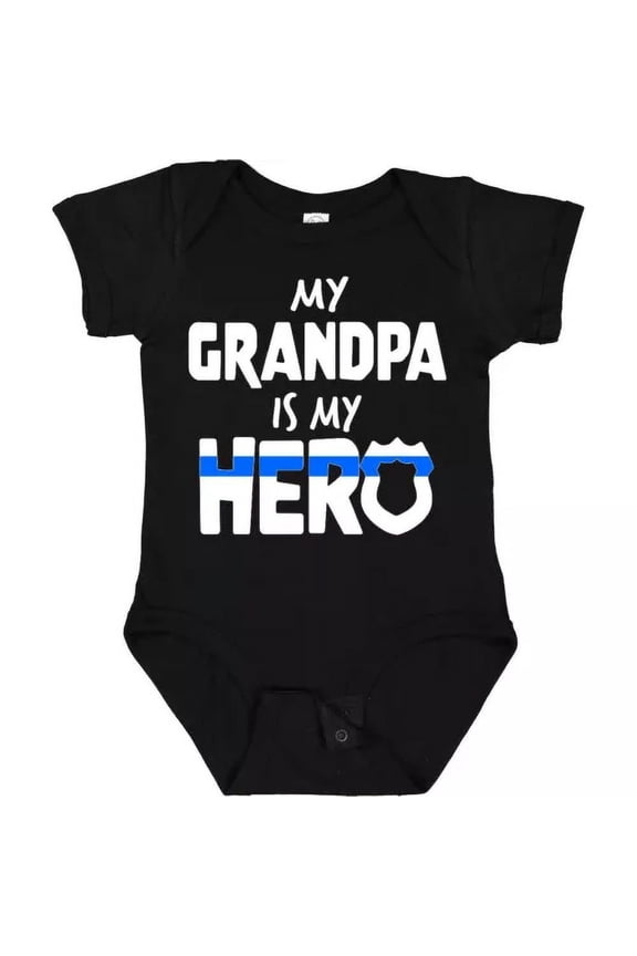 Bella Canvas My Grandpa Is My Hero Police Officer Family Baby Kids Service Bodysuit