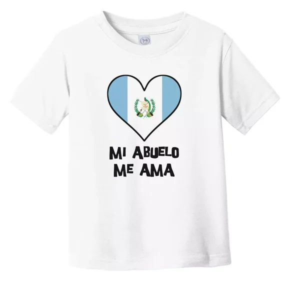 Bella Canvas My Grandpa Loves Me Spanish Language Guatemala Flag Heart Toddler T-Shirt