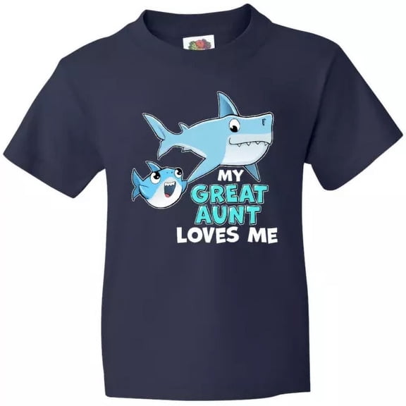 Bella Canvas My Great Aunt Loves Me With Cute Sharks Grand Fish Swim Toddler Shirt