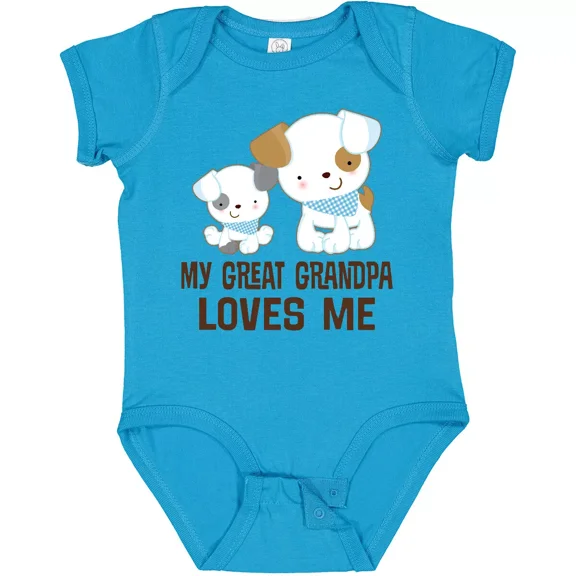 Bella Canvas My Great Grandpa Loves Me Boys Grandson Baby Bodysuit Grandfather Hws Baby Bodysuit
