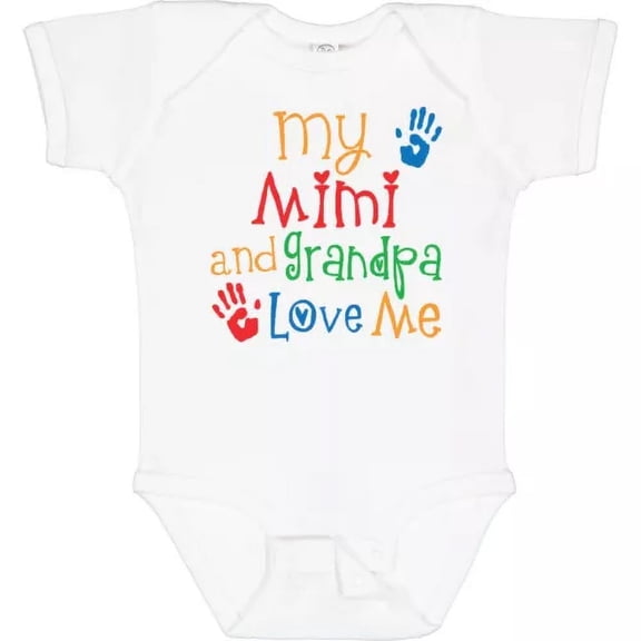 Bella Canvas My Mimi And Grandpa Love Me Baby Bodysuit From Grandkids Childs Boy Bodysuit