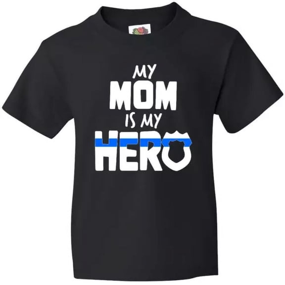 Bella Canvas My Mom Is My Hero Police Officer Family Kids Mommy Child Toddler Shirt