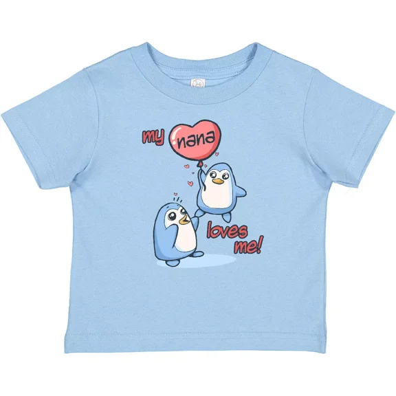 Bella Canvas My Nana Loves Me Baby Toddler Shirt Penguin Cute Adorable Grandmother Infant Toddler Shirt