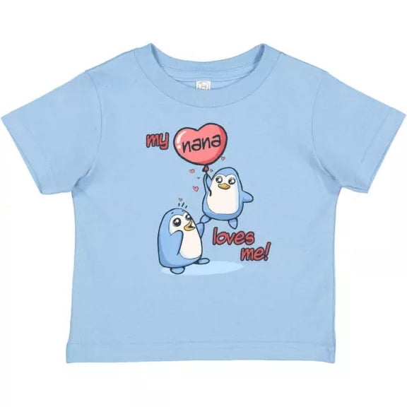 Bella Canvas My Nana Loves Me Baby Toddler Shirt Penguin Cute Adorable Grandmother Infant