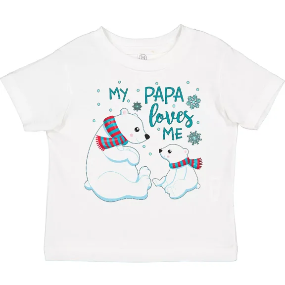 Bella Canvas My Papa Loves Me- Cute Polar Bears Toddler Shirt Family Bear Daddy Toddler Shirt