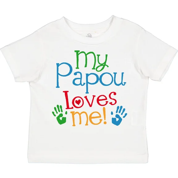 Bella Canvas My Papou Loves Me Toddler Shirt From Grandchild Childs Boys Girls Toddler Shirt