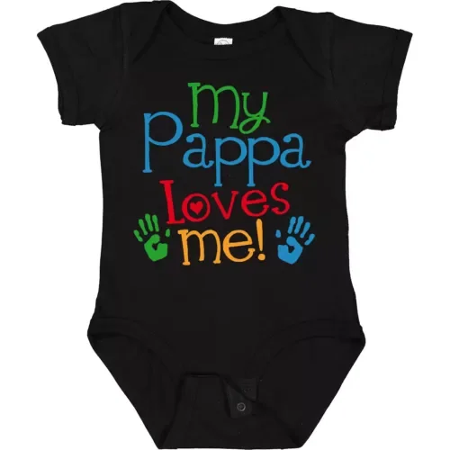 Bella Canvas My Pappa Loves Me Outfit Baby Childs From Grandchild Boys Bodysuit