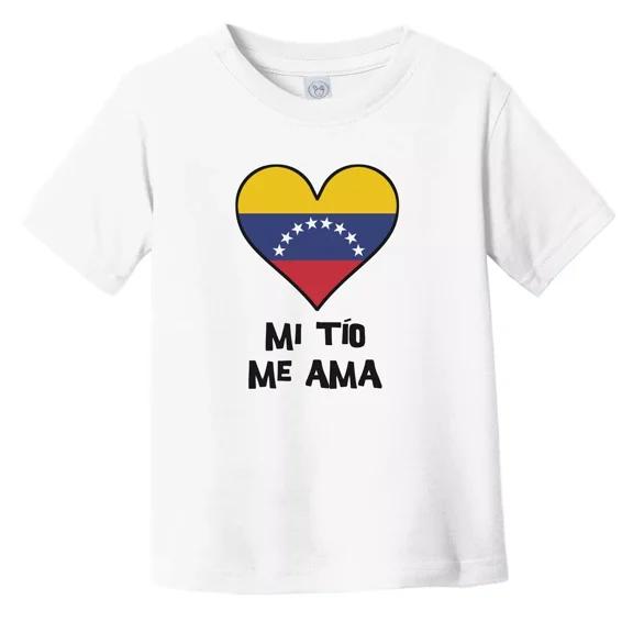 Bella Canvas My Uncle Loves Me Spanish Language Venezuela Flag Heart Toddler T-Shirt