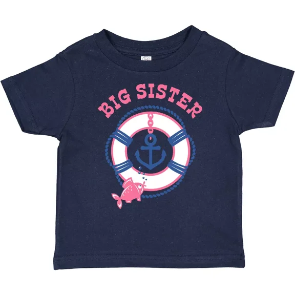 Bella Canvas Nautical Big Sister Toddler Shirt Life Preserver Anchor Fish Future Toddler Shirt