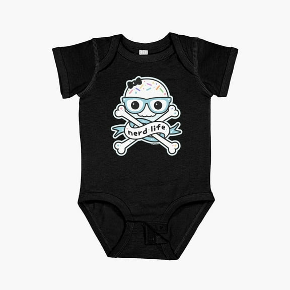 Bella Canvas Nerd Life Skull And Crossbones Short Sleeve Baby One-Piece Newborn Gender Neutral Outfit, Baby Boy Or Girl Bodysuit, Birrthday Gifts
