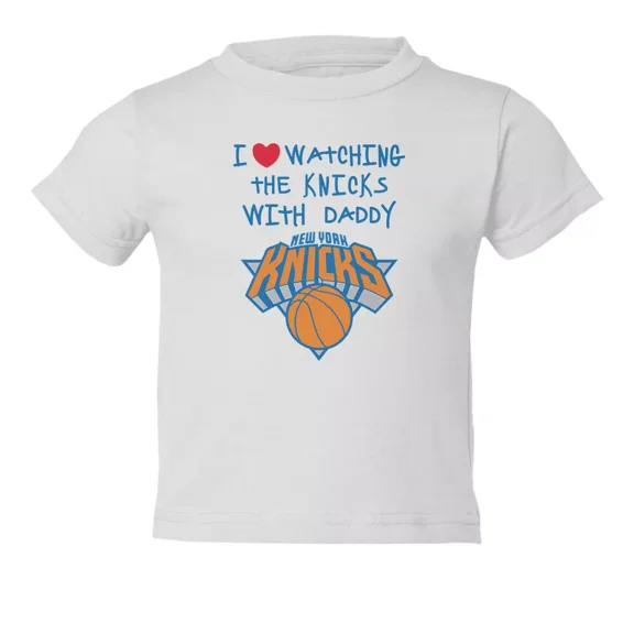 Bella Canvas New York Love Watching With Daddy Kids Toddler Boys & Girls Shirt, Gift for Baby or Kids