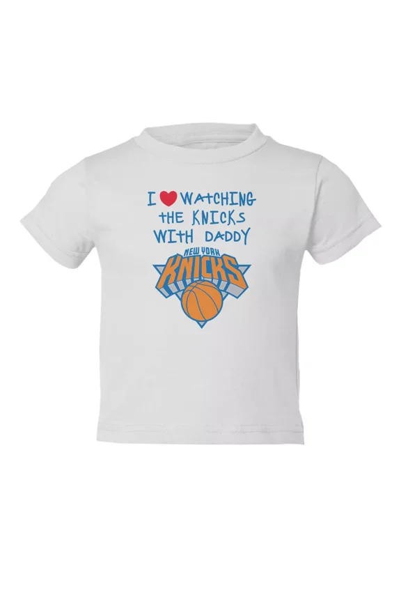 Bella Canvas New York Love Watching With Daddy Kids Toddler Boys & Girls Shirt, Gift for Baby or Kids