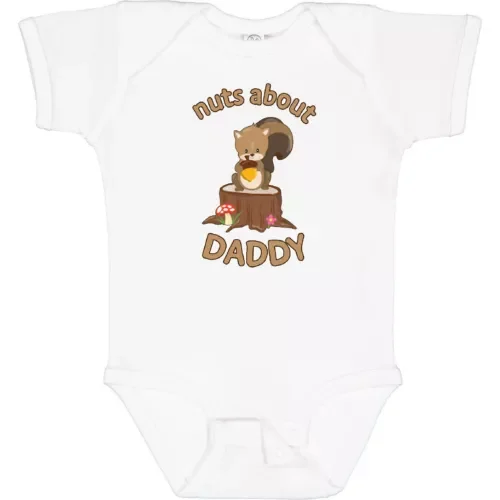 Bella Canvas Nuts About Daddy Baby Family Dad Father Kid Child Son Cute Bodysuit