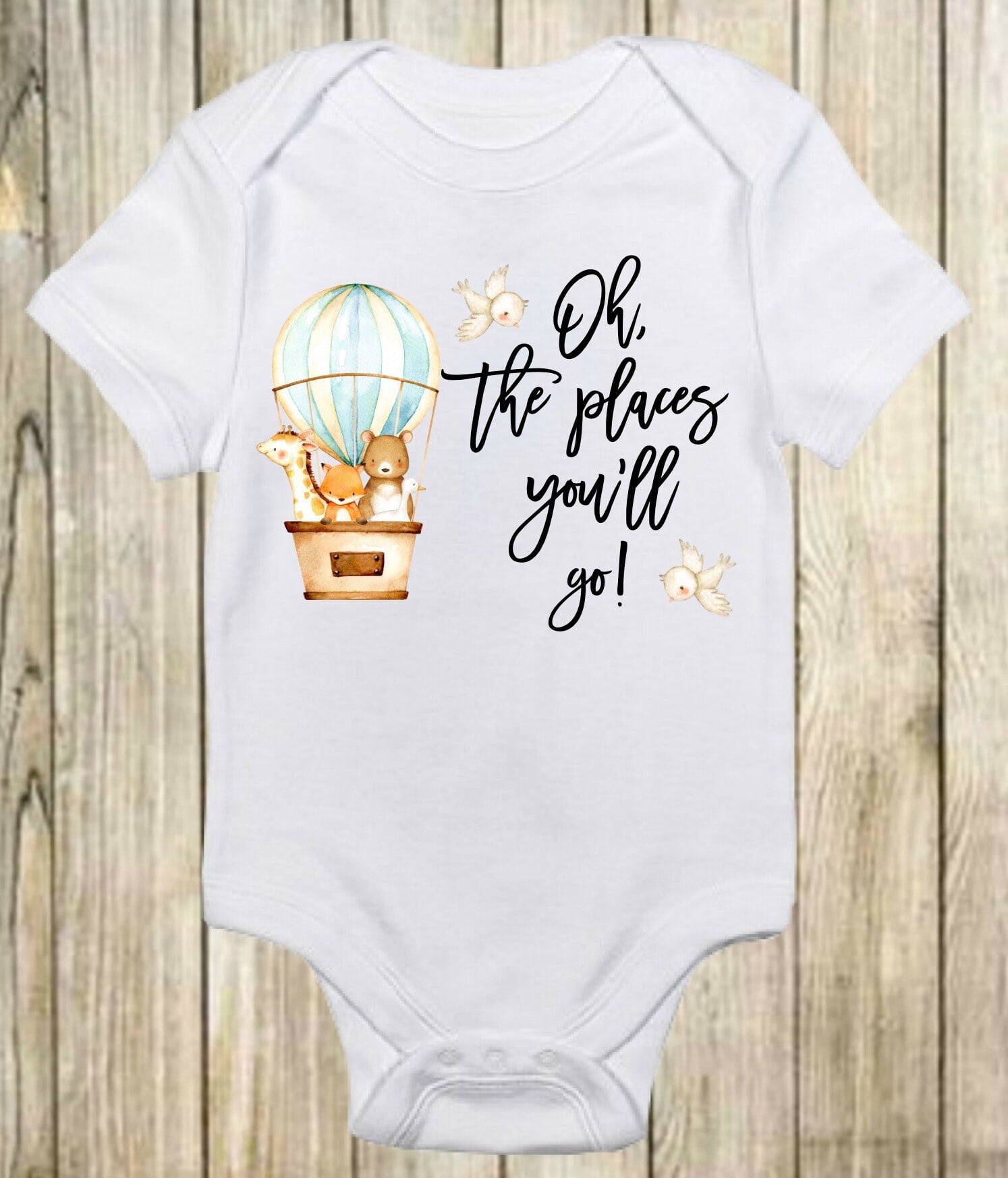 Bella Canvas with Oh The Places You'Ll Go, Zoo Baby Shower Gift, Baby ...