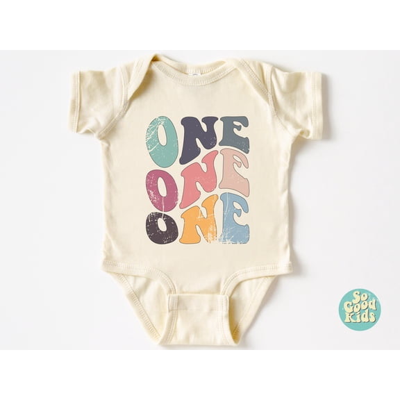 Bella Canvas with One One One Shirt, Wavy One Shirt, First Birthday Gift, Idea, 1St Birthday Girl, Cute For One Year Old Cool Baby Clothing, Cute Baby Boy or Girl Bodysuit Gift