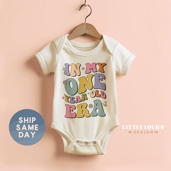 Bella Canvas with In My One Year Old Era, 1St Birthday, 1St Baby Birthday Apparel, Best Birthday Present For Baby, Cute Baby Boy or Girl Bodysuit Gift