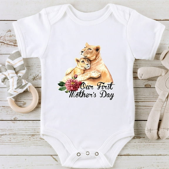 Bella Canvas Our First Mother's Day Onesie, Cute Mother's Day Onesie, Mother's Day Gift, I Love Mama Shirt, Mother's Day Baby Outfit Bodysuit
