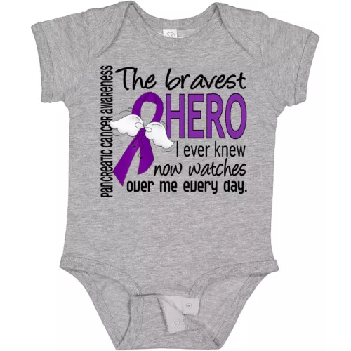 CafePress "Bravest Hero I Knew" Pancreatic Cancer Awareness Bumper Sticker - 3x3 Or 5x5 Inch Vinyl Decal