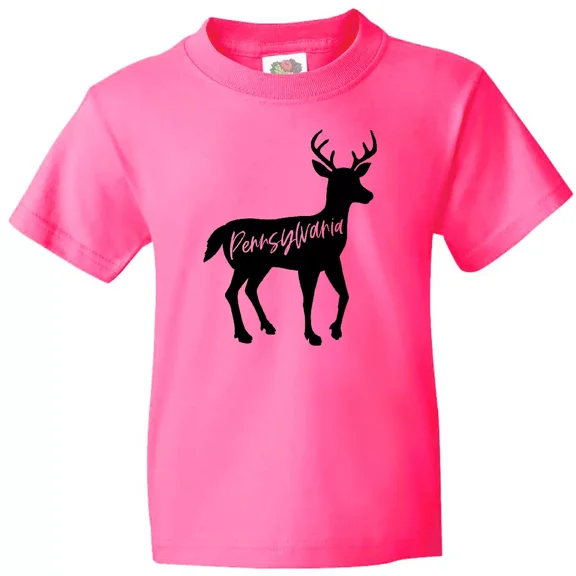 Bella Canvas Pennsylvania Black Deer Silhouette Toddler T-Shirt State Home White City