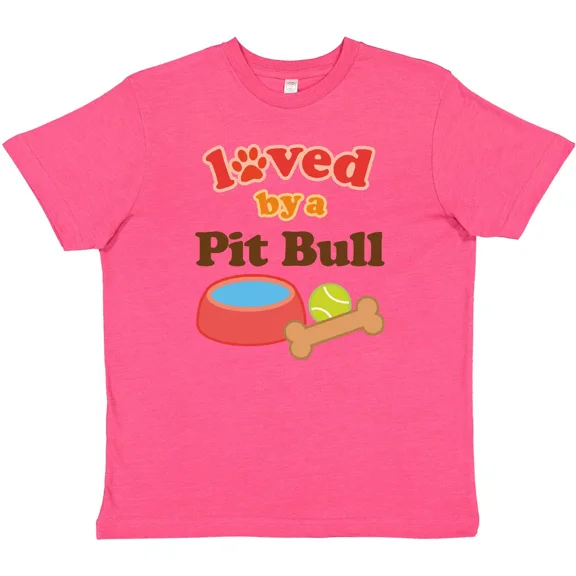 Bella Canvas Pit Bull Loved By A (Dog Breed) Toddler T-Shirt Dogs Pets Mom Tee Kids
